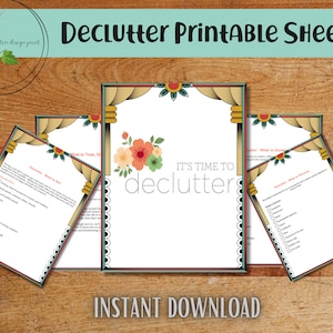 Opruimplanner, thuisorganisatie, opruimchecklist, schoonmaakchecklist voor thuis, opruimuitdaging, PDF-afdrukbaar, digitale download |