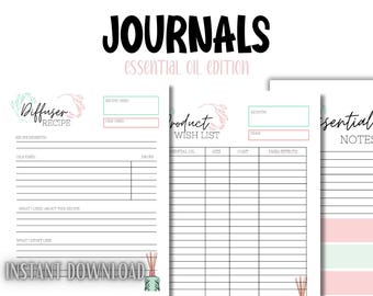 Essential Oil Journal: Spray Recipes & Usage Tracker (Digital Download)