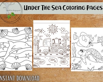 Under The Sea Coloring Pages: 56 Sea Life Activities (Digital Download)