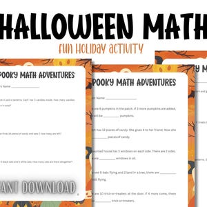 Griezelige wiskundeavonturen: Halloween-editie | Digitaal werkblad voor groep 2-4 | Digitale download