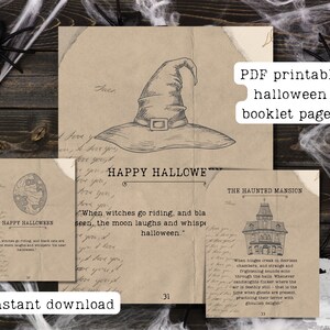 Vintage Halloween Journal Pages: Spooky Scrapbook Inserts (Digital Download) image 3