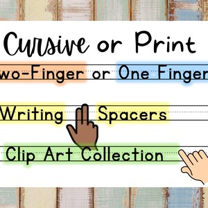 Finger Writing Spacers for Penmanship| Digital Clip Art Collection