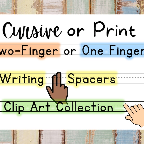 Finger Writing Spacers for Penmanship| Digital Clip Art Collection