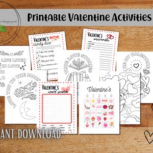Valentine&#39;s Day School Activities | Printable Valentine Homeschool Workbook | 8.5 x 11 Digital Print