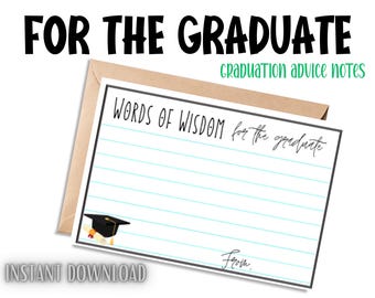 Advice Card for the Graduate | Graduation Bundle: Grad Party Printable