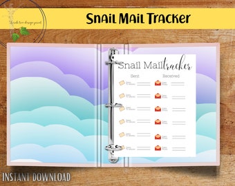 Pen pal Letter Tracker | Digital Snail Mail Journal Sheet | Letter Correspondence 8.5 x 11 print size