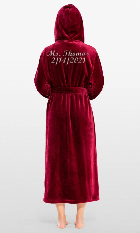 Personalized Premium Hooded Plush Robe for Men and Women Etsy