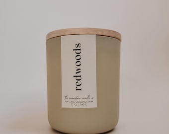 Redwoods Natural Coconut Wax Candle Modern Scent Wooden Wick