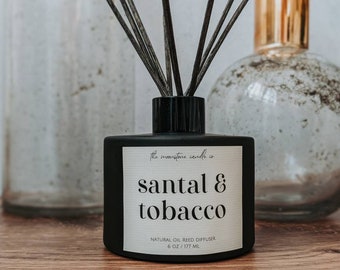Santal + Tobacco All Natural Oil Reed Diffuser Modern Scent