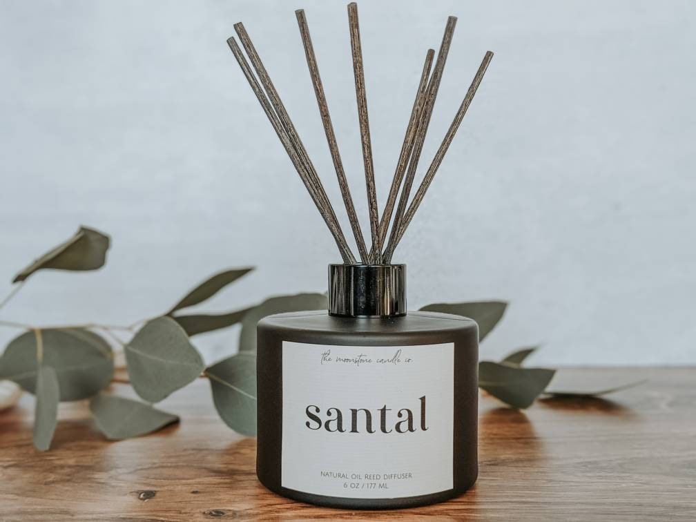 Santal Natural Oil Reed Diffuser Matte Black Home Fragrance 33 Etsy