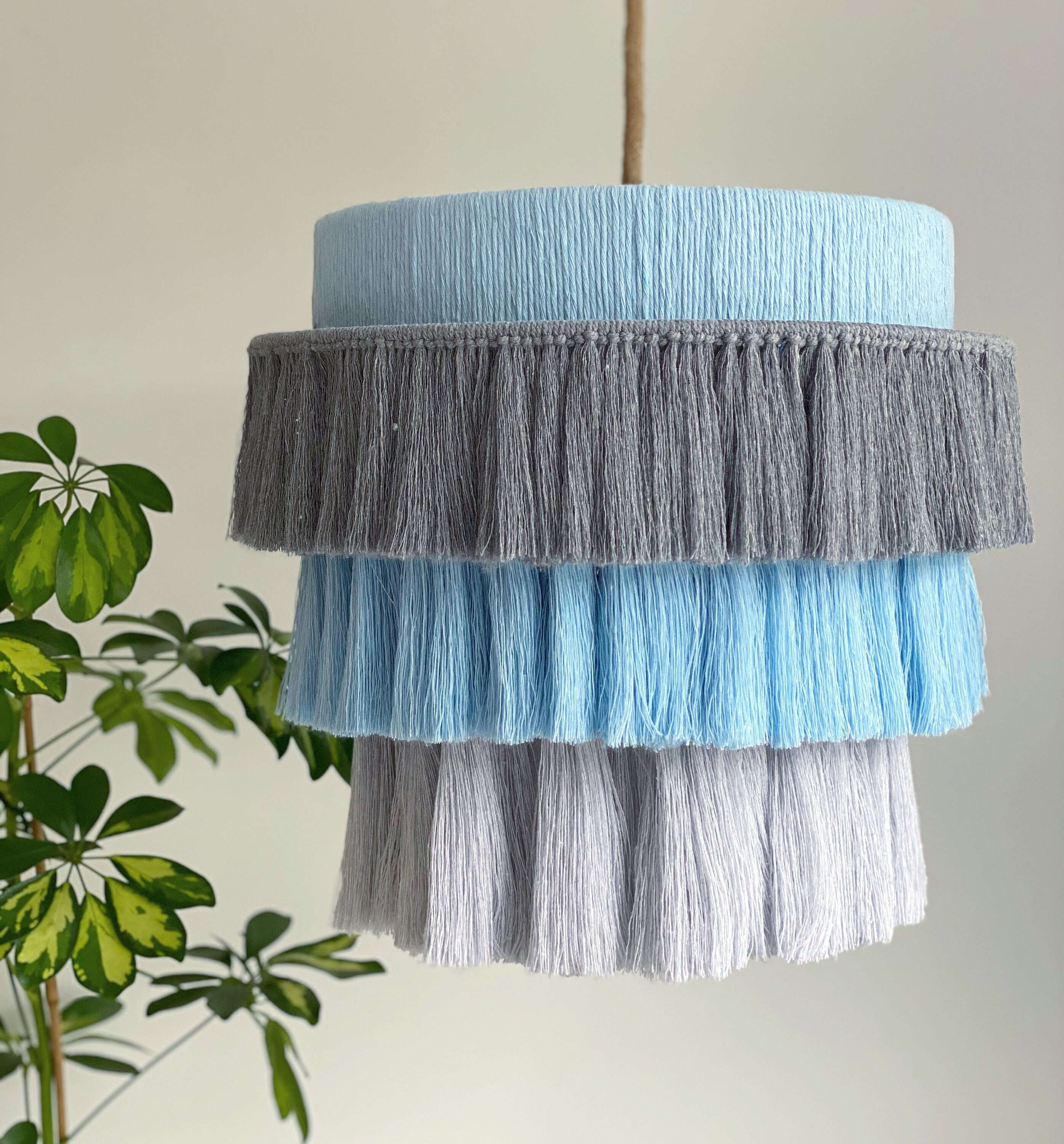 Grey tiered sale lampshade