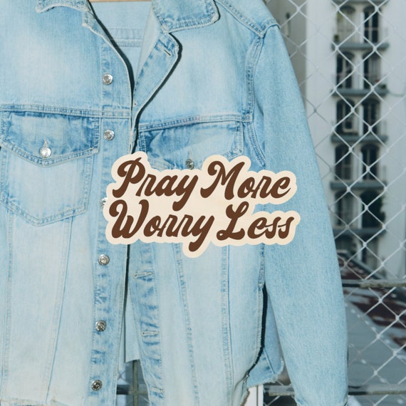 Pray More Worry Less, Wooden Pin, Jesus Pin, Christian Pin, Christian Gifts, Christian Lapel Pin