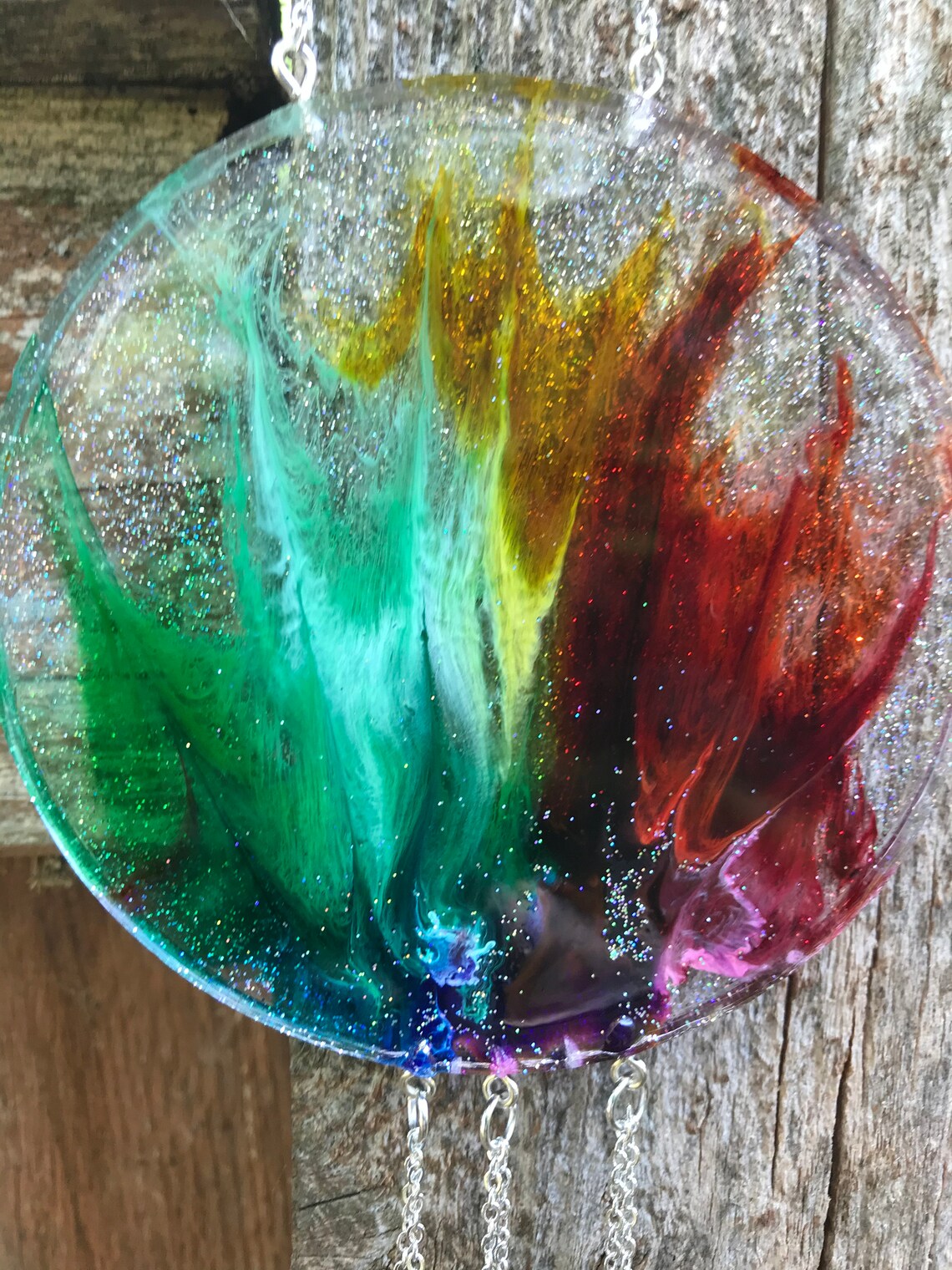 Rainbow Resin Suncatcher Etsy