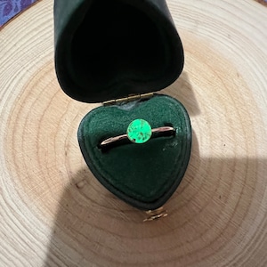 Dark Fire Glow in the Dark Dainty Opal Ring