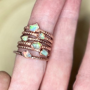 Rough Opal Electroform Stacker Ring