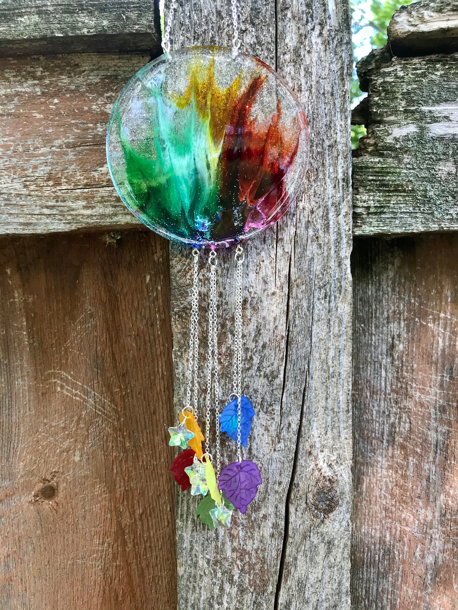 Rainbow Resin Suncatcher Etsy