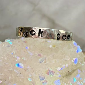 Sterling Silver Fuck Ice Stackable Resistance Ring