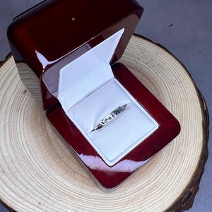 Hand-Stamped Resist Size 8 Sterling Silver Stacker Ring
