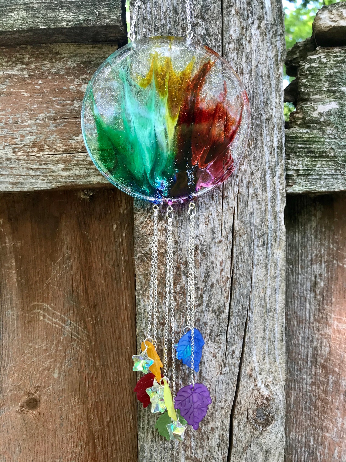 Rainbow Resin Suncatcher Etsy