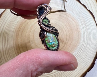 Wire Wrapped Monarch Opal Mini Pendant