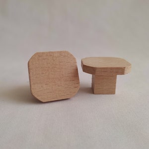 Vintage Wooden Kitchen Drawer Dresser Cupboard Handles Beech Kitchen Cabinet Hardware, Wood Drawer Pulls