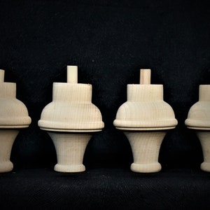 Set of 4 Midcentury Style Unfinished Bookself Turned Legs Feet Furniture Hack Wood Ready To Paint Or Stain Legs