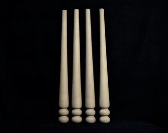 4er Set Mid Century Unbehandelte Holz Tischbeine Massivholz Kunst Einzigartige Schreibtisch Beine Minimalist Holz Tischbein Handgemachte Schöne Holz Tischbeine