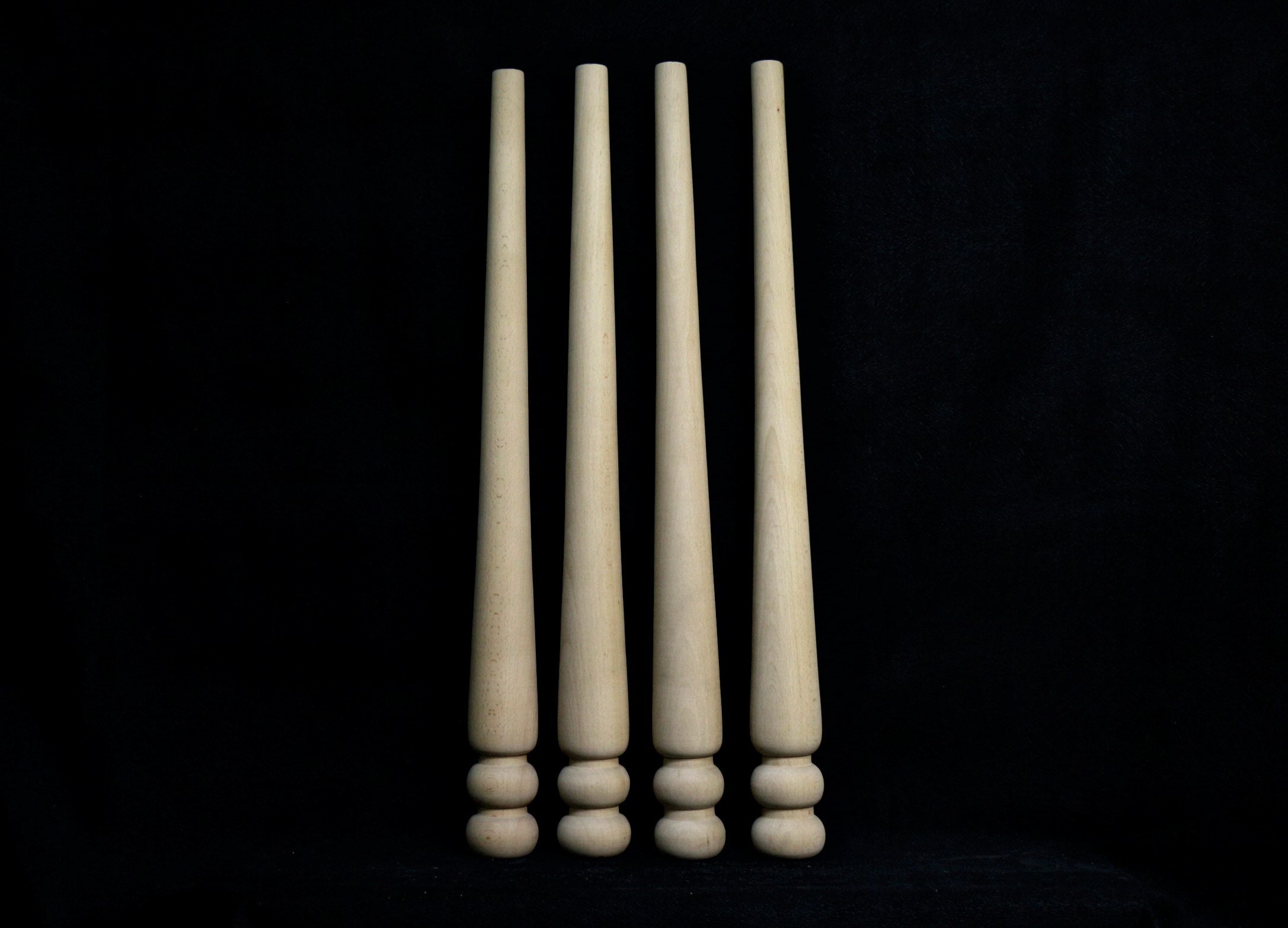 Set of 4 Mid Century Unfinished Wood Table Legs Solid Wood Art Etsy