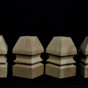 Set of 4 Squared Block Raw Woodturning Legs Feet For Decoration Wood Ready To Paint Or Stain Legs