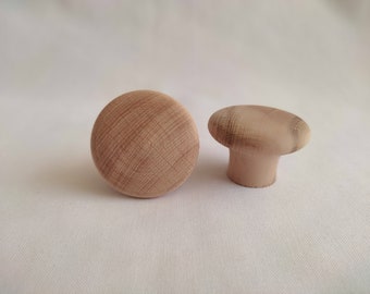 Beech Wood Handles, Knobs| Drawer Pulls, Wardrobe Door, Cabinet Handles Knobs Handmade Beech Moon Cupboard, Gifts for Home