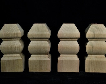 Set of 4 Premium Bench Wooden Legs Feet Unfinished Woodturning Feet Legs For Decoration Replacement Perfect Match For Your Diy Projects