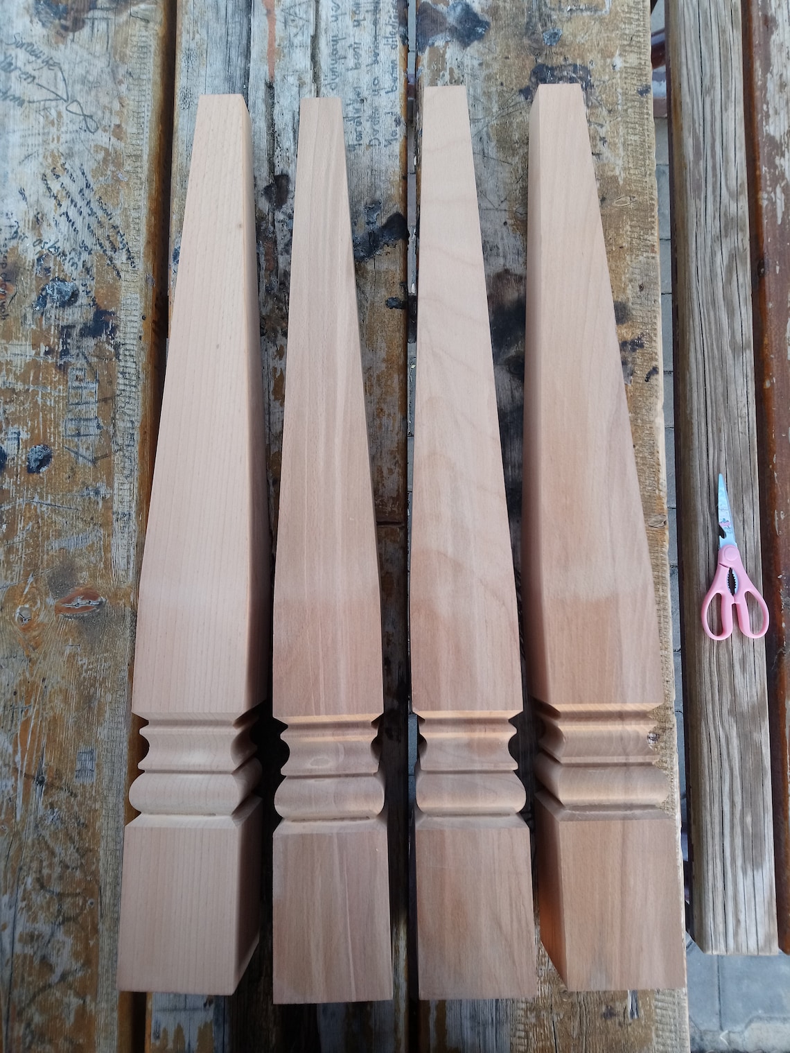 Farmhouse Wood Table Legs Kitchen Island Legs Dinner Table Legs Mid ...