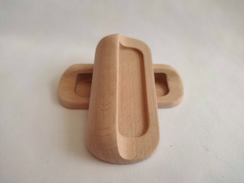 Kitchen Cabinet Pull Knobs Wardrobe Pull Drawer Handles, Beech Wood Pull Handle, Simple Wooden Home Hardware Accessories image 1