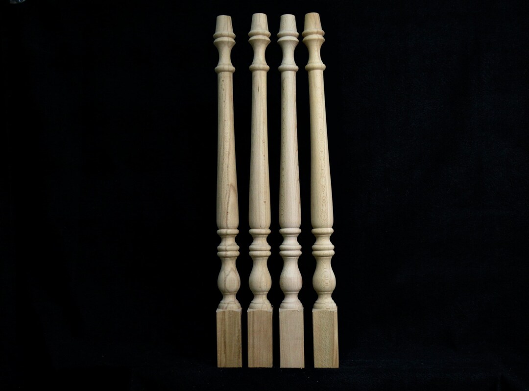 Set of 4 Wood Home Office Table Legs Wooden Trestle Table Legs Handmade