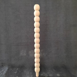 Round Modern Bead Wood Table Leg, Farmhouse Furniture Leg, Cottage Dining Table Leg, Unfinished Wooden Table Leg, Turned Leg