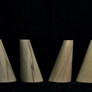 Set of 4 Angled Tapered Wooden Unfinished Legs Feet Handmade Woodturning Feet Legs For Decoration Wood Ready To Paint Or Stain Legs