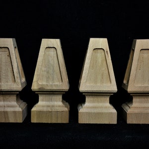 Set of 4 Footstool Chair Crate Wooden Raw Mirror Handmade Legs Feet Furniture And Upholstery Manufacturing Or Diy