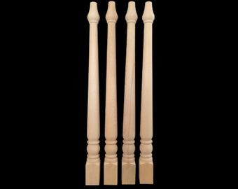 Juego de 4 patas de mesa de madera sin terminar, patas de muebles de madera minimalistas, patas de escritorio modernas, altura de la mesa, suministro y decoración de muebles hechos a mano