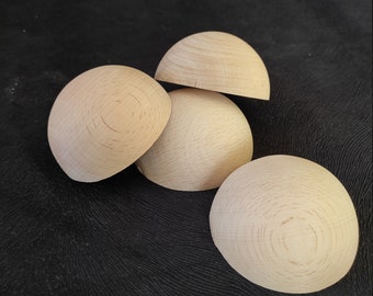 Wood Half Split Ball Door Wreath Dome Ball Unfinished Ball Half Ball Split Cabochon Bead Half Ball Wooden Shape Round Split Ball Wood Toy
