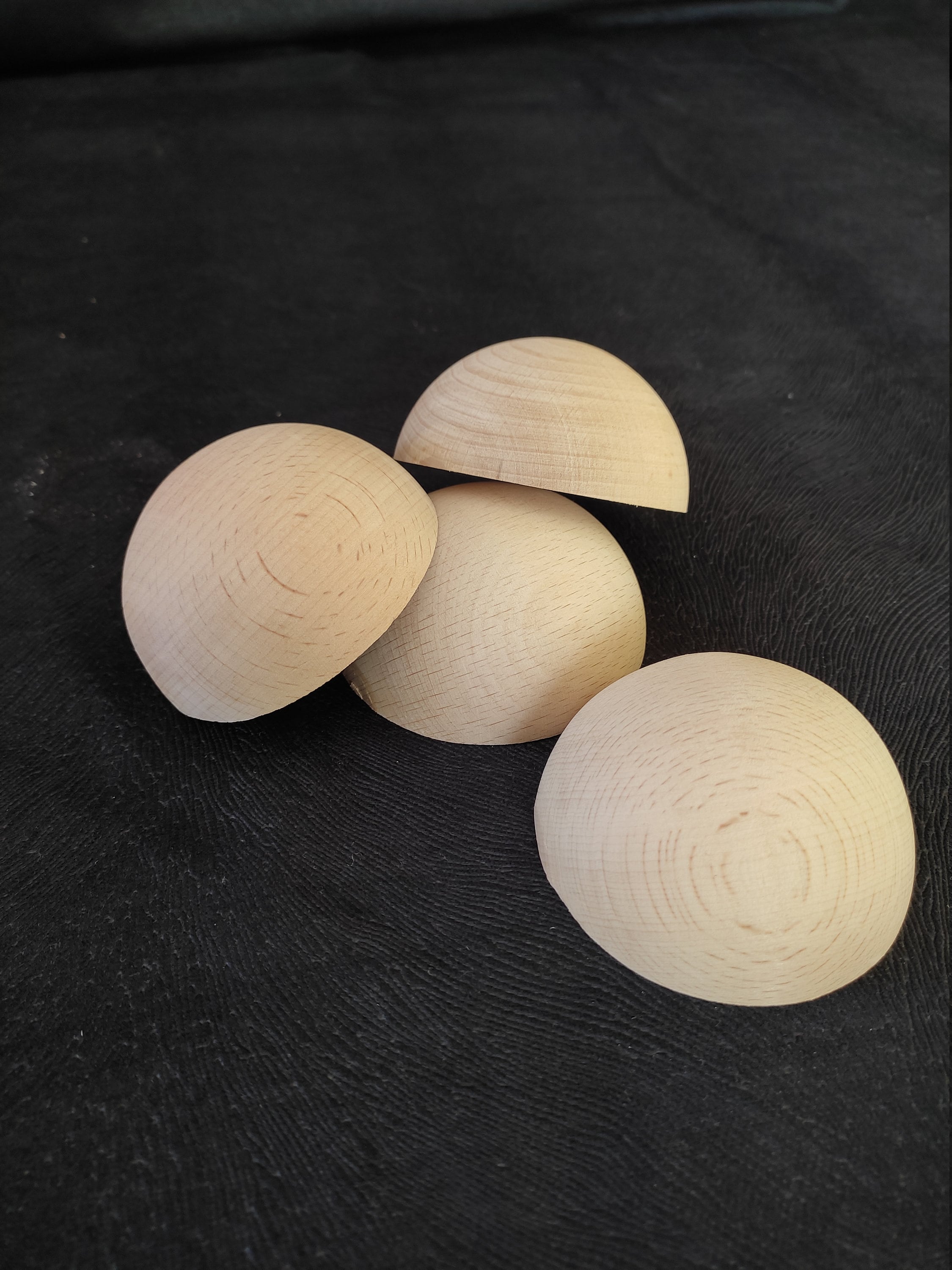 50mm Diameters Unfinished Round Split Wood Beads Bulk ANZKA 15pcs Large Half Balls for Crafts Wooden 2 inch Natural Half Sphere Ornaments 