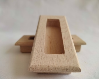 Beech Wood Pull Handle, Solid Wood Handle, Modern Wardrobe Handle Knob, Pull Hardware, Wooden Home Hardware Accessories