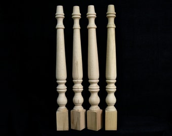 Set di 4 gambe del tavolo in legno della fattoria Gambe dell'isola della cucina Gambe del tavolo da pranzo Gambe della metà del secolo Gambe del divano Gambe del tavolo robuste Ufficio fai da te