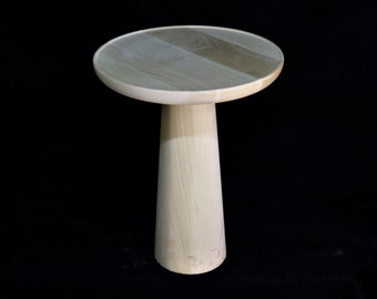 Ribbed Mushroom Coffee Table, Elegant Coffee Table Set, Unique Decorative Coffee Table, Small Wood Side Sofa Table, Lover Gift For Living