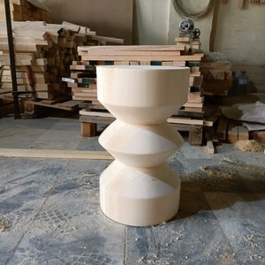 Aesthetic Wooden Coffee Side Table Modern Minimal Side Table Unique Mushroom Round Fungi Table Plant End Table Stand Crude Unfinished Table