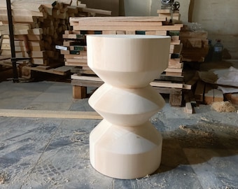 Esthetische houten koffie bijzettafel moderne minimale bijzettafel unieke paddestoel ronde schimmels tafel plant bijzettafel standaard ruwe onafgewerkte tafel