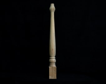 Mid Century Bein, unvollendetes Holz Tischbein, Esstisch Bein aus Hartholz Bauernhaus, gedrechseltes Bein, starkes Tischbein, DIY Büro