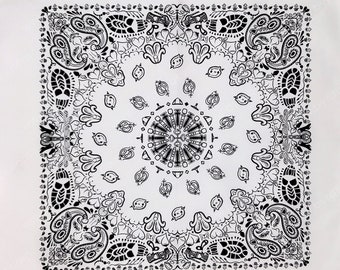Weißes Freches Paisley Bandana