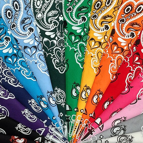 RUDE GALLERY PAISLEY STOLE BLACK×BUR 新品 35X35