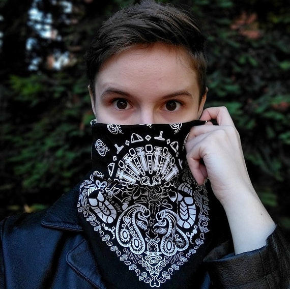 Black Naughty Paisley Bandana - Etsy