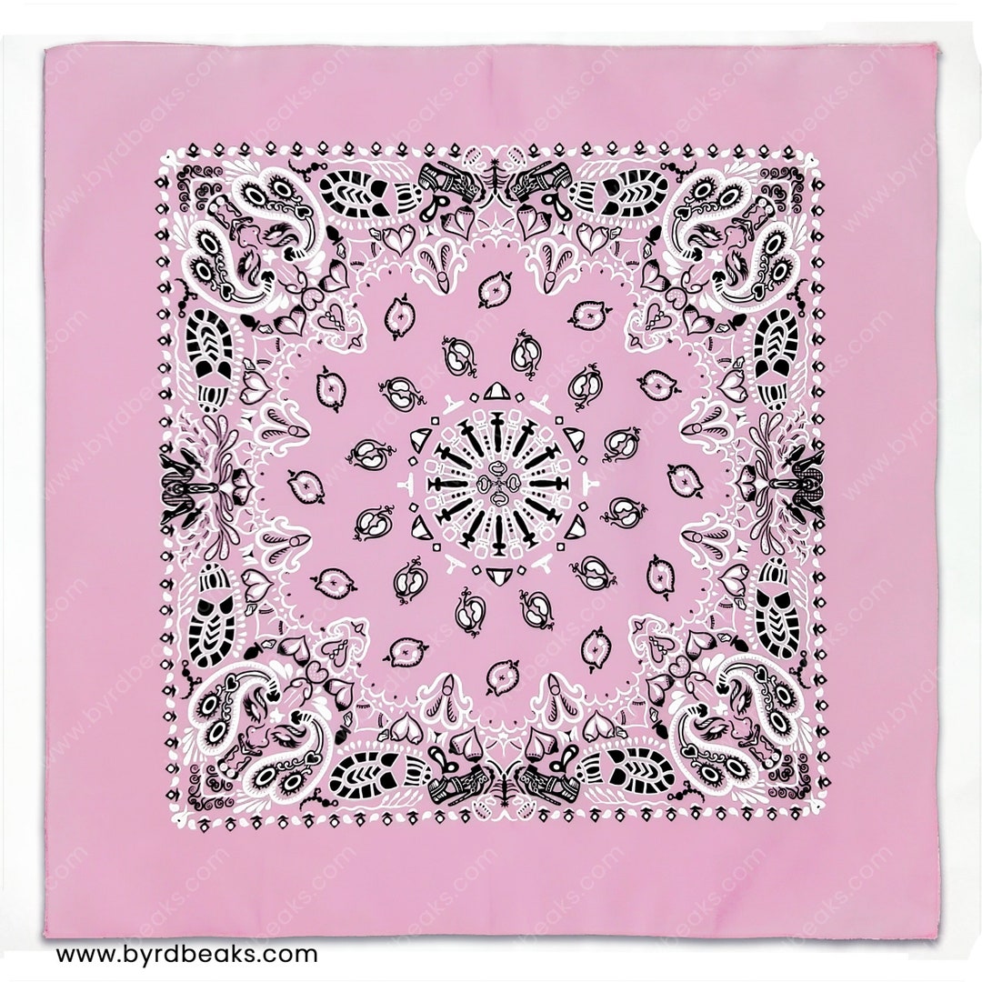 Light Pink Naughty Paisley Bandana - Etsy